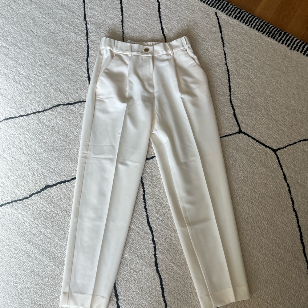 Sisley White Dress Pants with Classic Cut